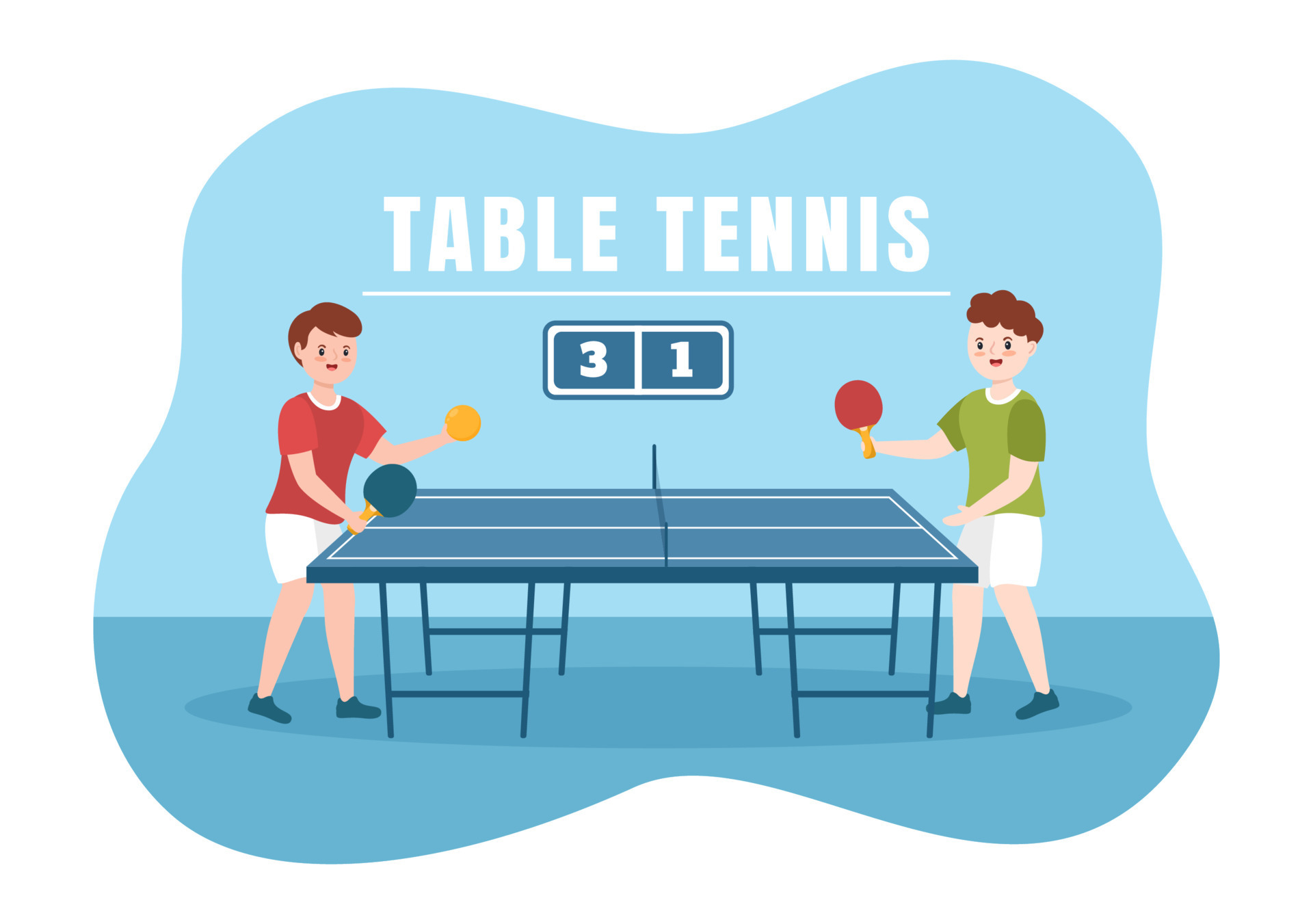 People Playing Table Tennis Sports with Racket and Ball of Ping Pong Game Match in Flat Cartoon Hand Drawn Templates Illustration 13440450 Vector Art at Vecteezy