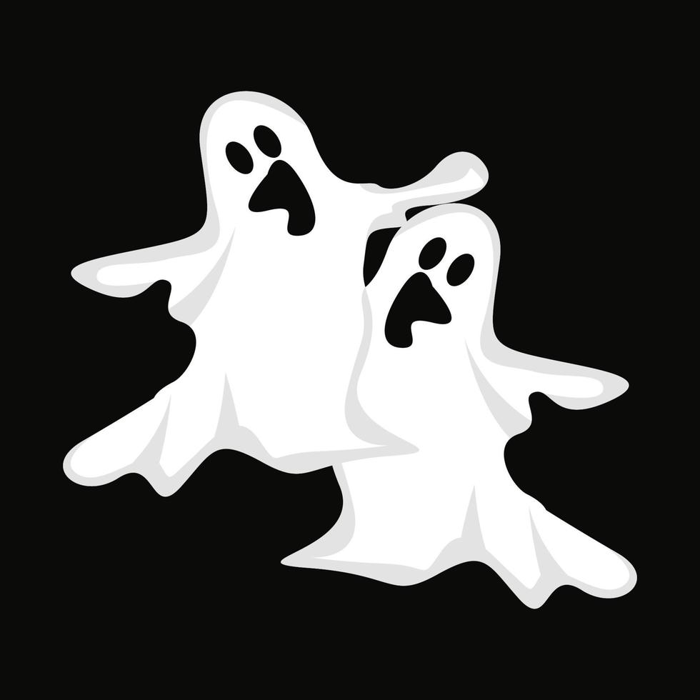 Ghost Logo Design, Halloween Icon, Halloween Costume Illustration, Celebration Banner Template vector