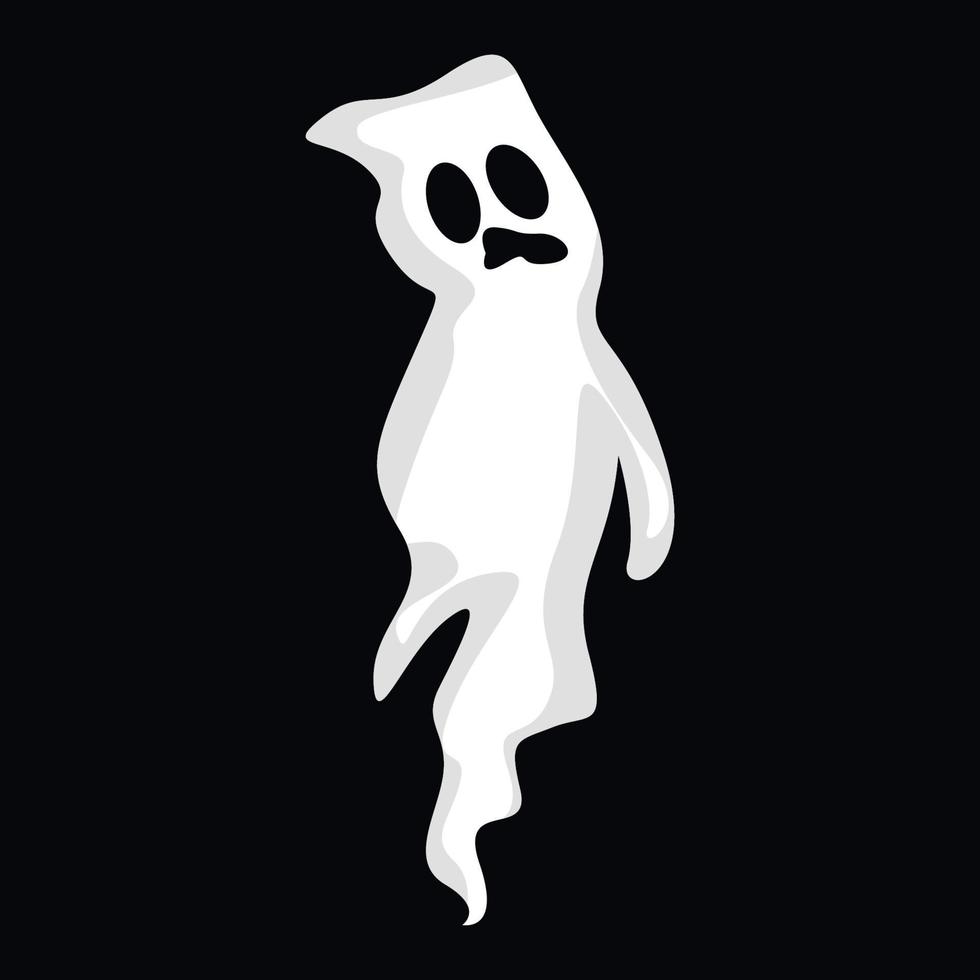 Ghost Logo Design, Halloween Icon, Halloween Costume Illustration, Celebration Banner Template vector