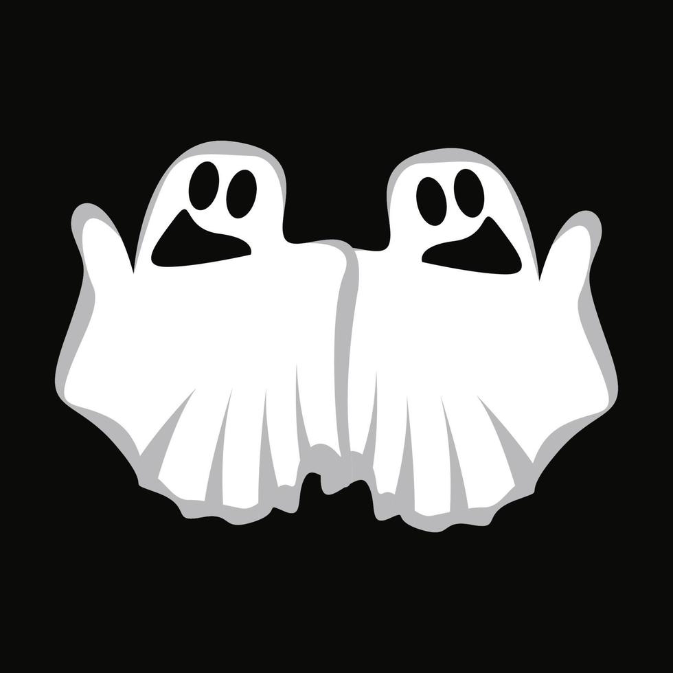 Ghost Logo Design, Halloween Icon, Halloween Costume Illustration, Celebration Banner Template vector