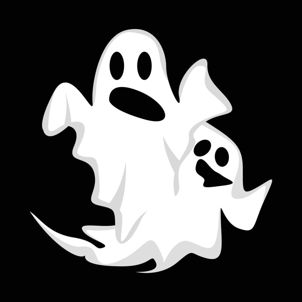 Ghost Logo Design, Halloween Icon, Halloween Costume Illustration, Celebration Banner Template vector