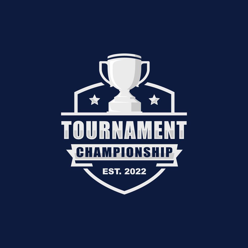 vector del logotipo del campeonato del torneo. logotipo de trofeo