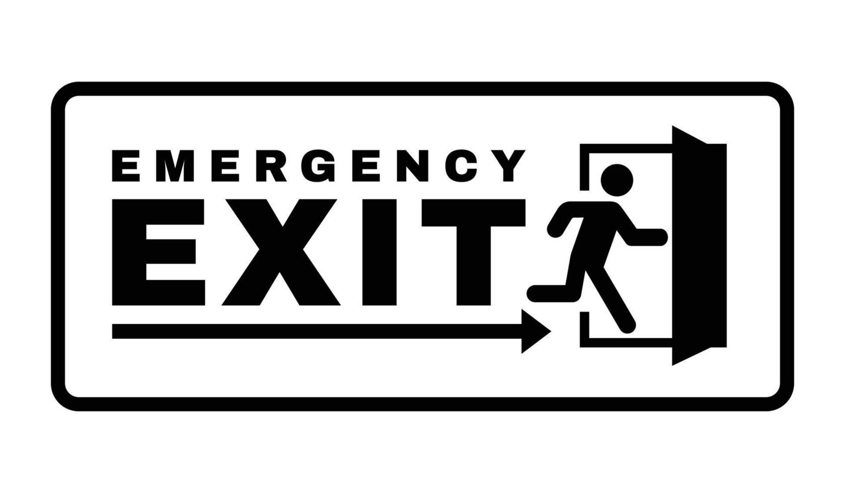 Exit door symbol. Evacuation symbol vector