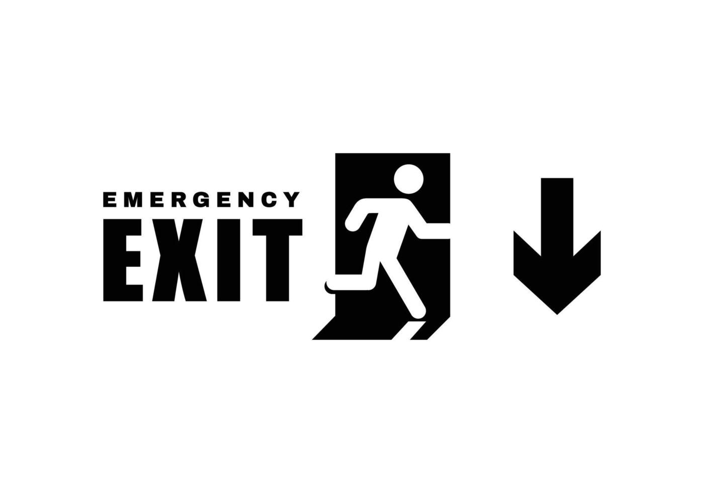 Exit door symbol. Evacuation symbol vector