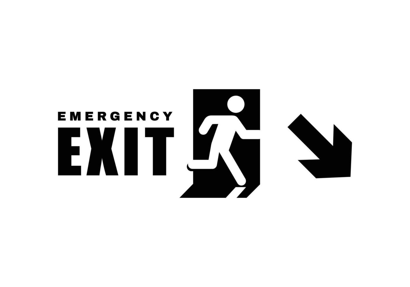 Exit door symbol. Evacuation symbol vector