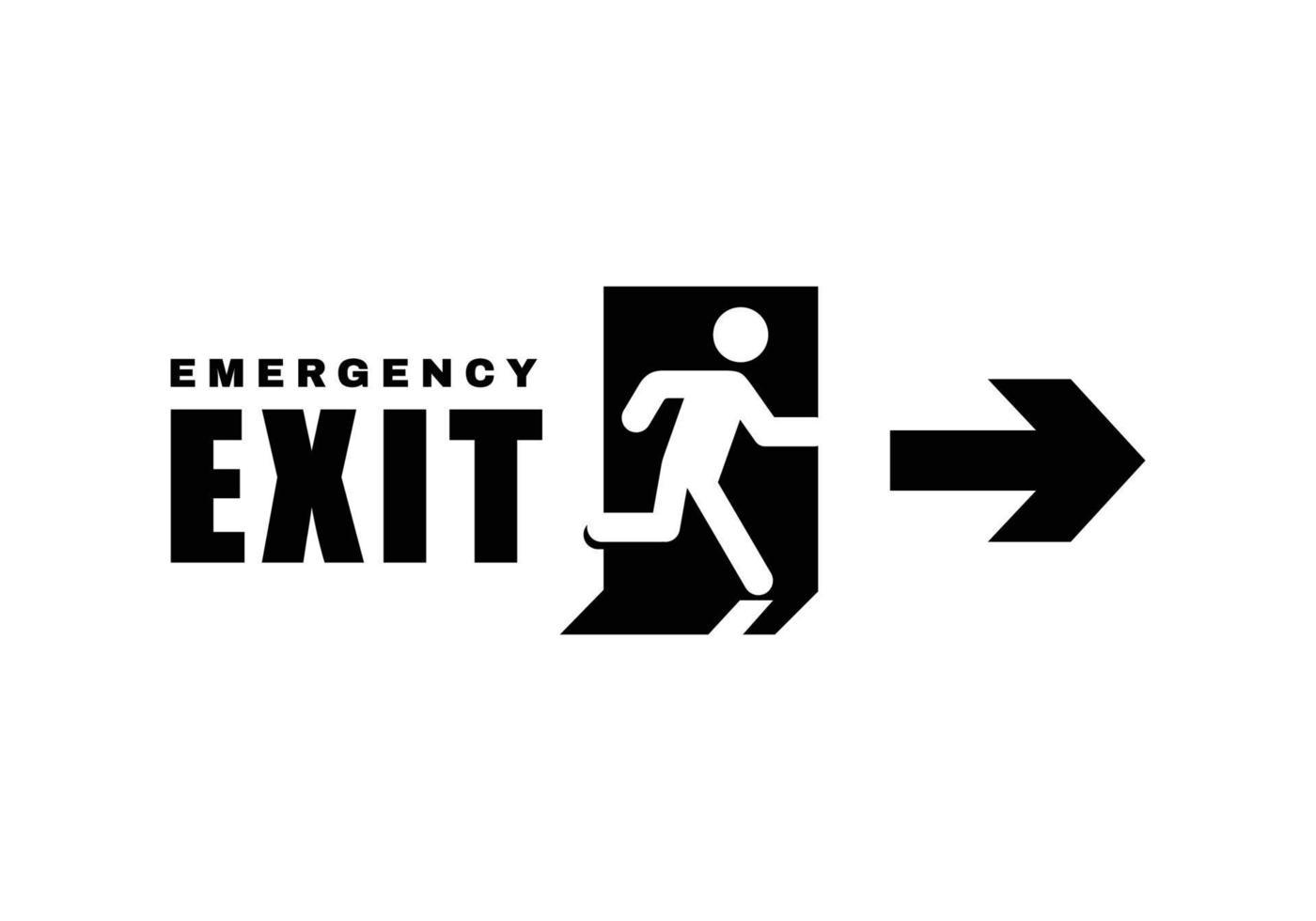 Exit door symbol. Evacuation symbol vector