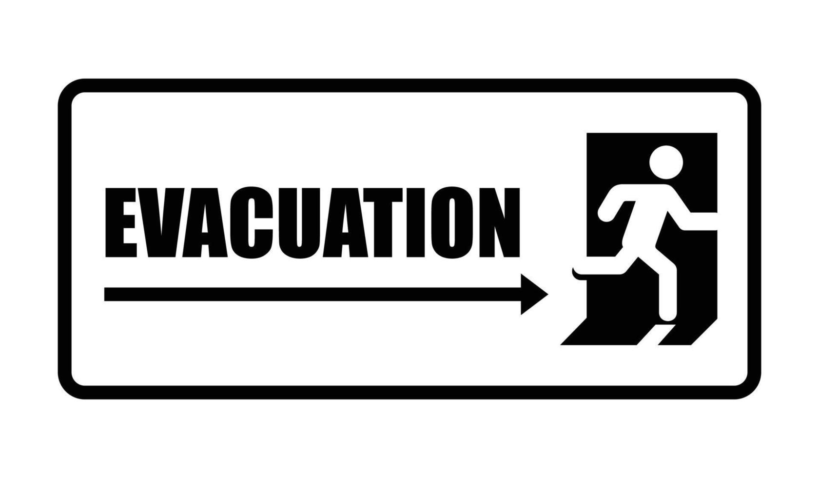 Exit door symbol. Evacuation symbol vector