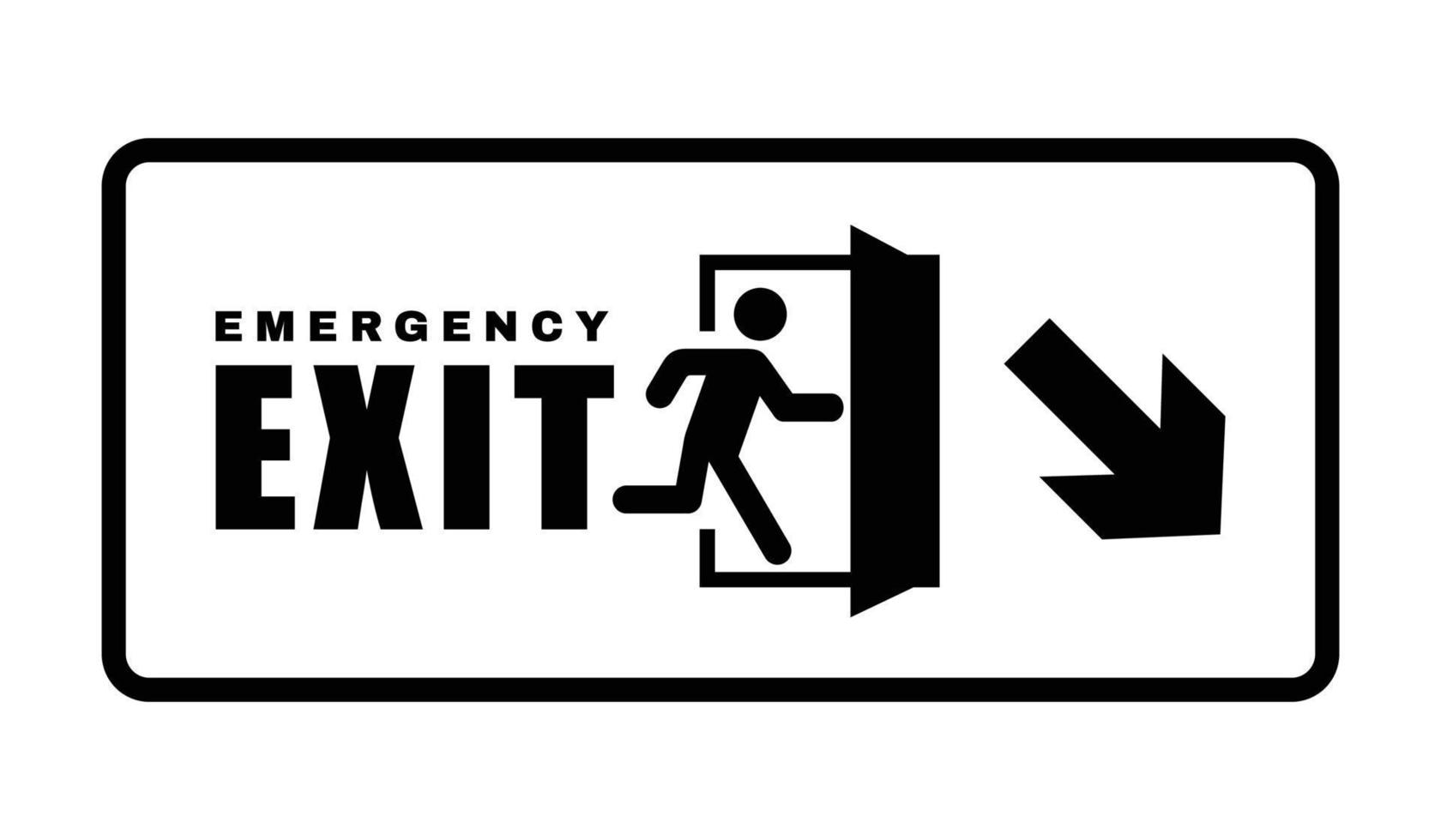 Exit door symbol. Evacuation symbol vector