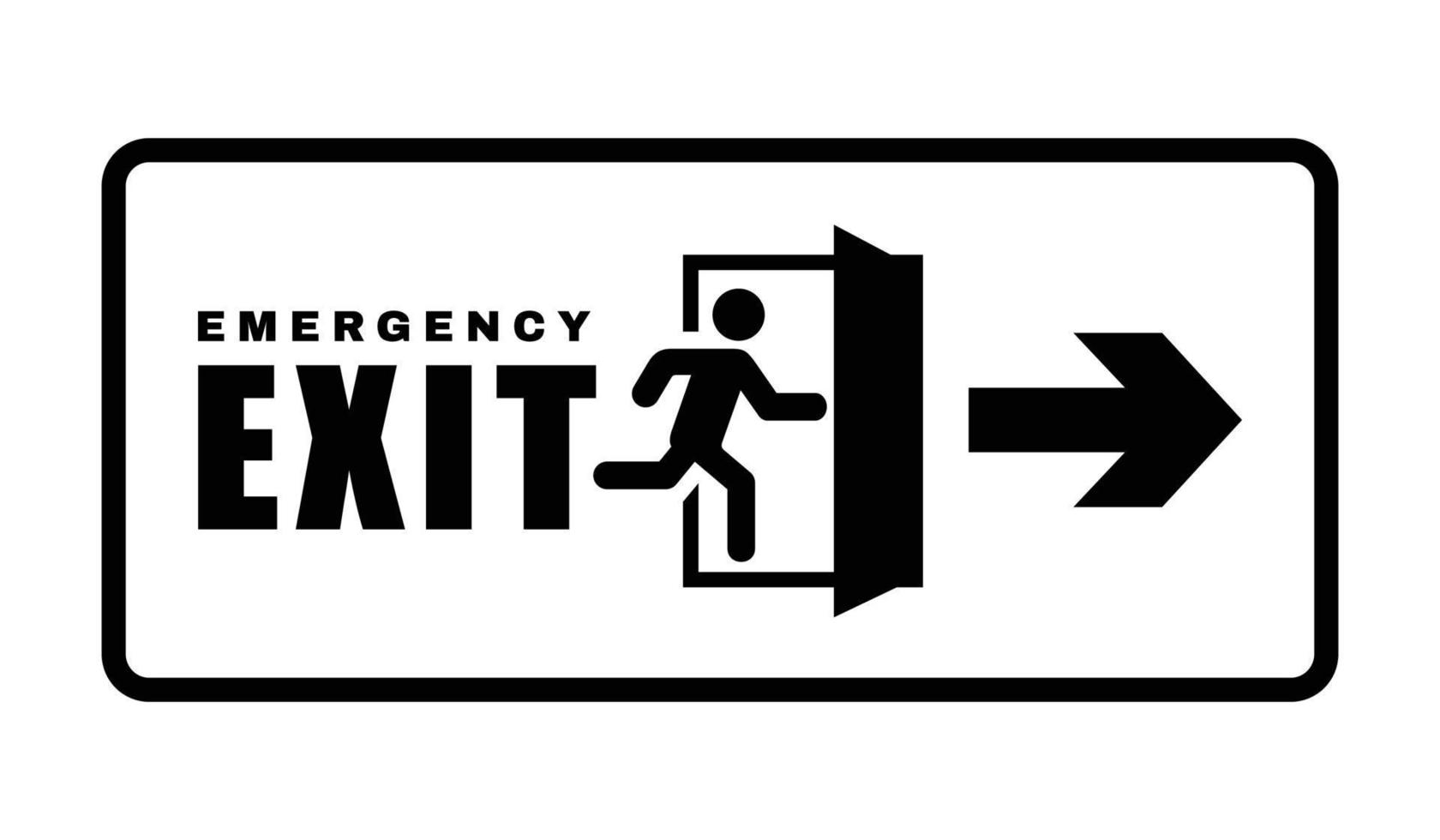 Exit door symbol. Evacuation symbol vector