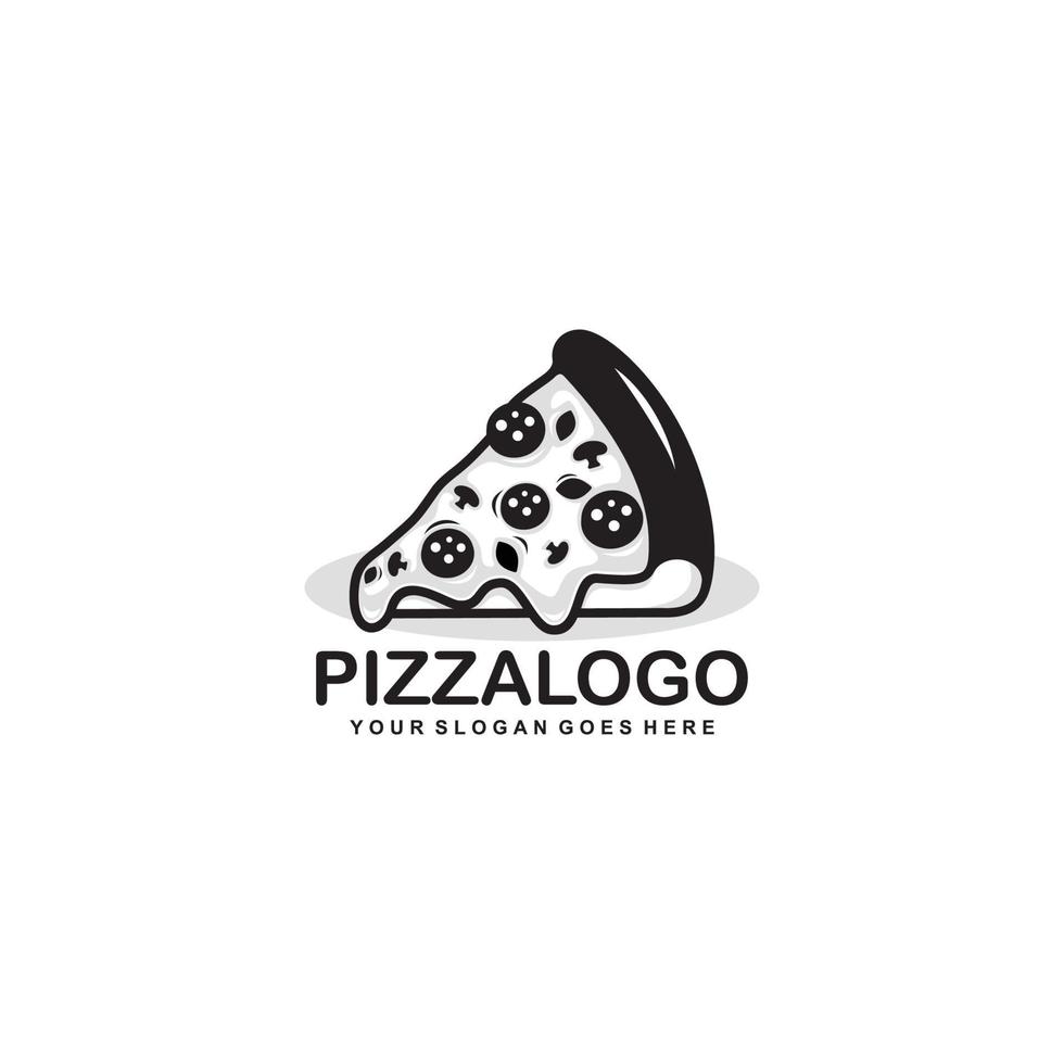 Slice of pizza logo vector illustration