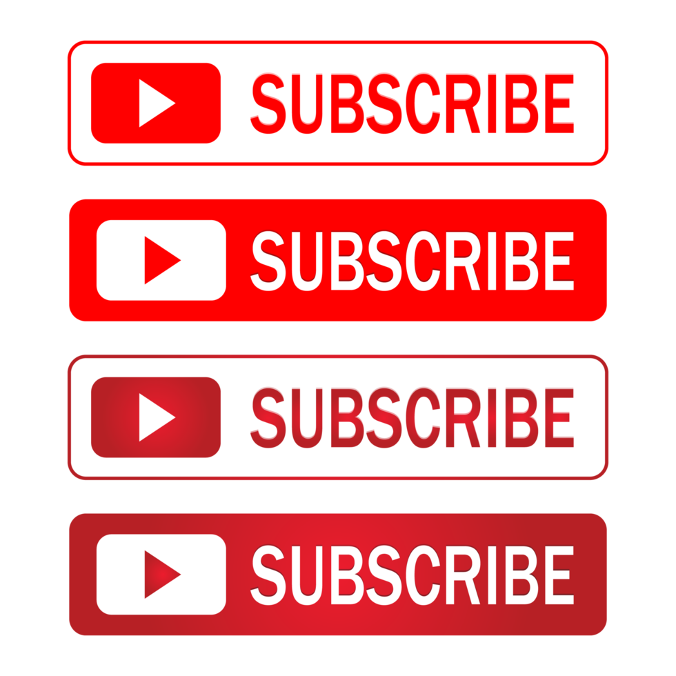 Red and gray subscribe button PNG image. Simple metallic subscribe button on a transparent background. Bell icon design with subscribe buttons.