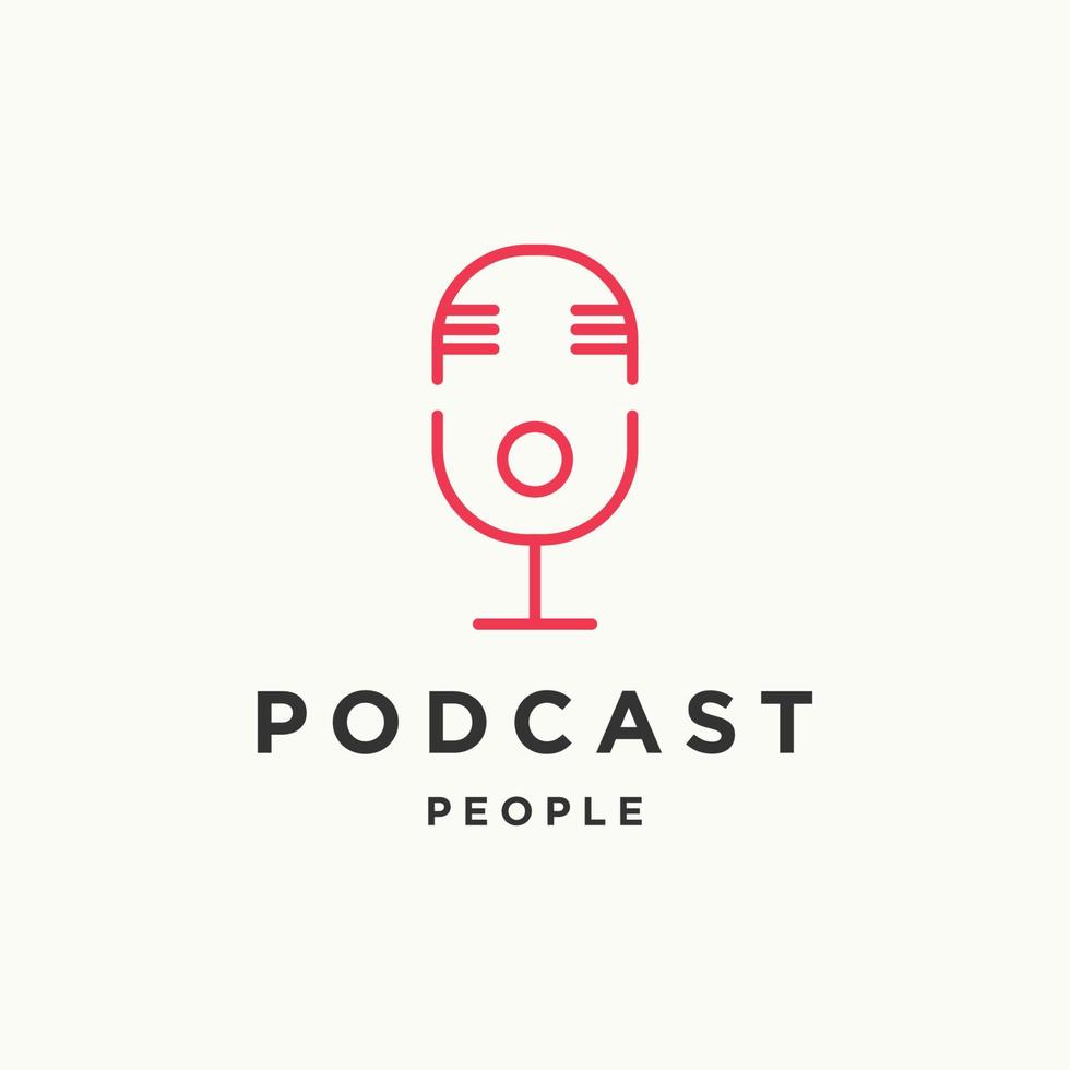 Podcast people logo template vector illustration design