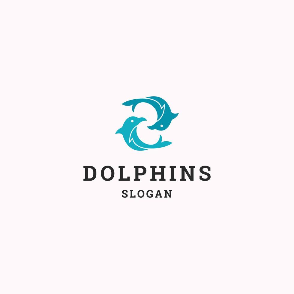 Letter s dolphins logo icon flat design template vector