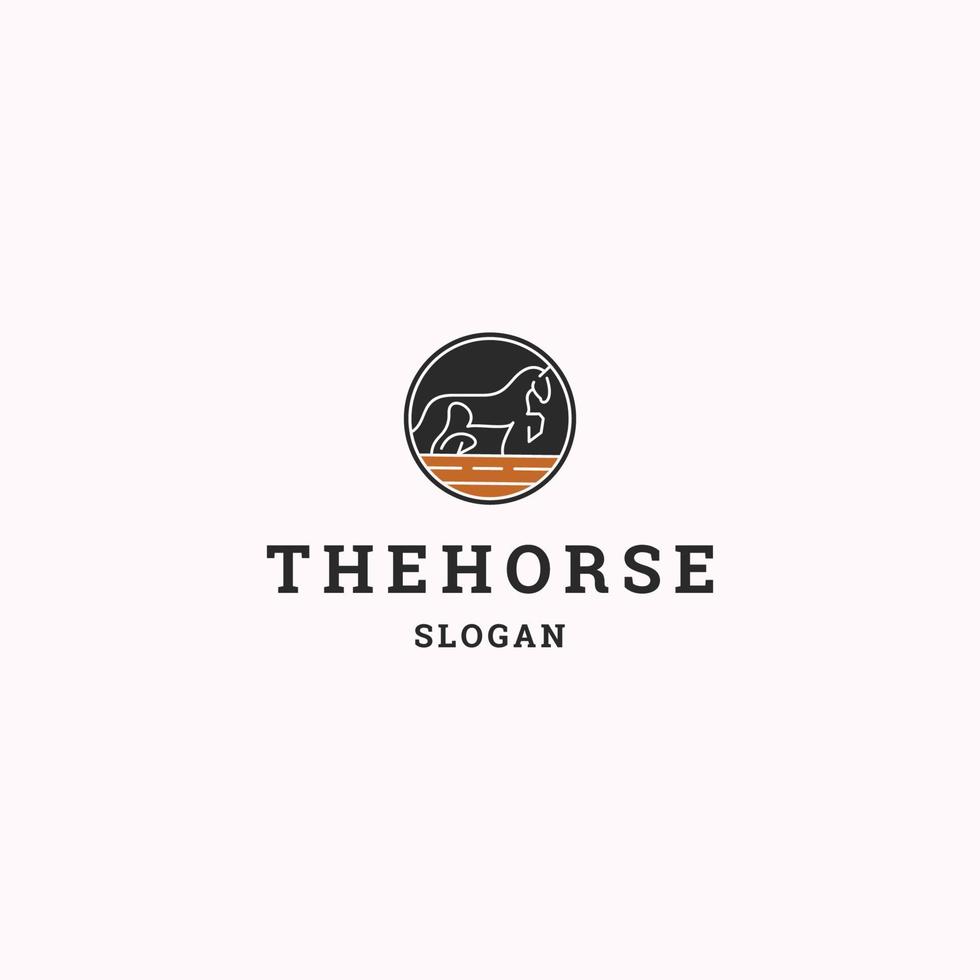 The horse logo icon flat design template vector
