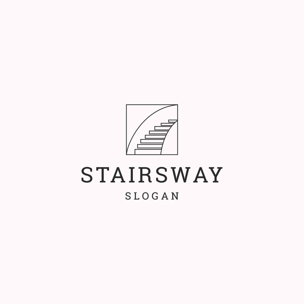 Stairsway logo icon flat design template vector