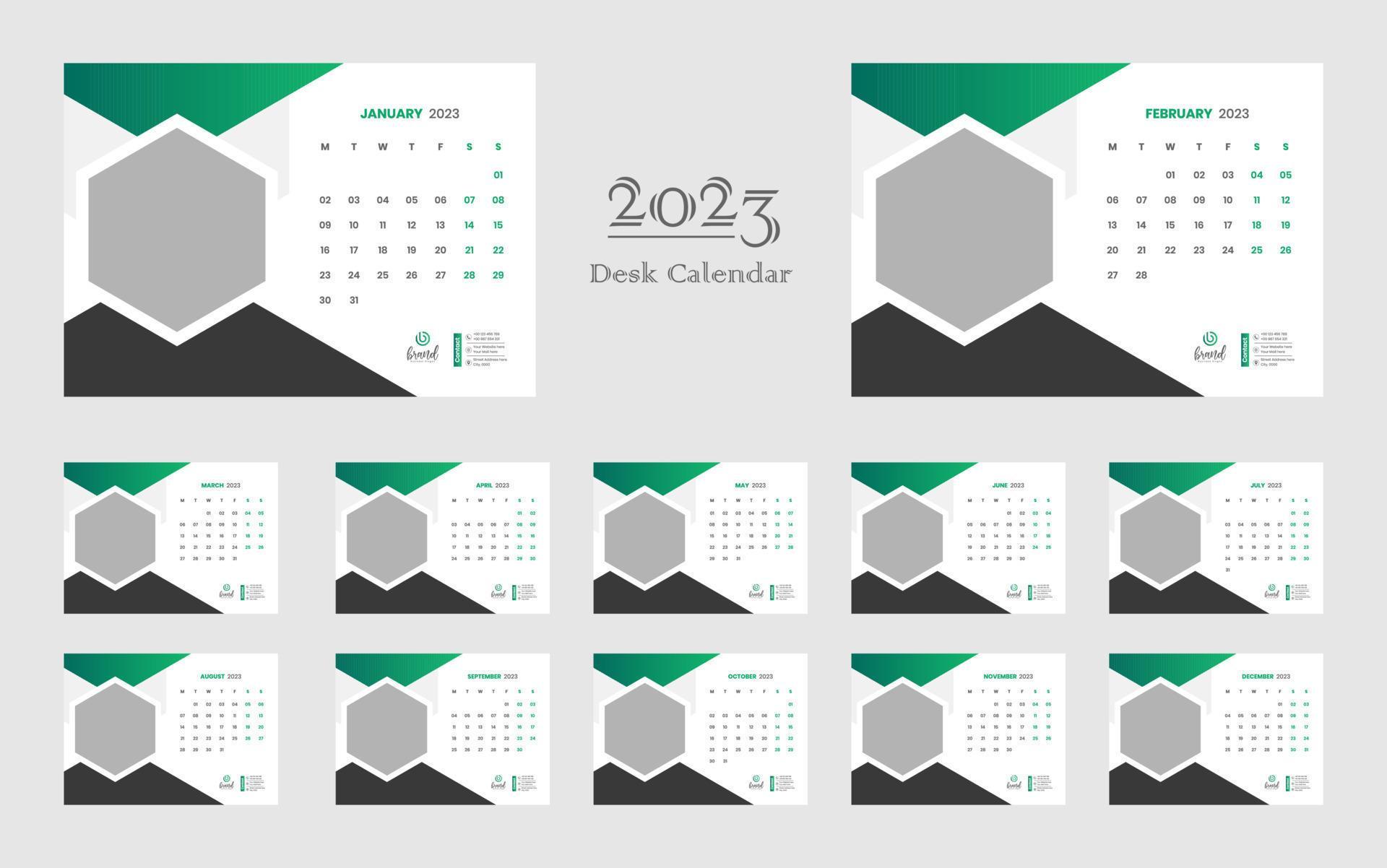 Desk Calendar 2023 Template 13440774 Vector Art at Vecteezy