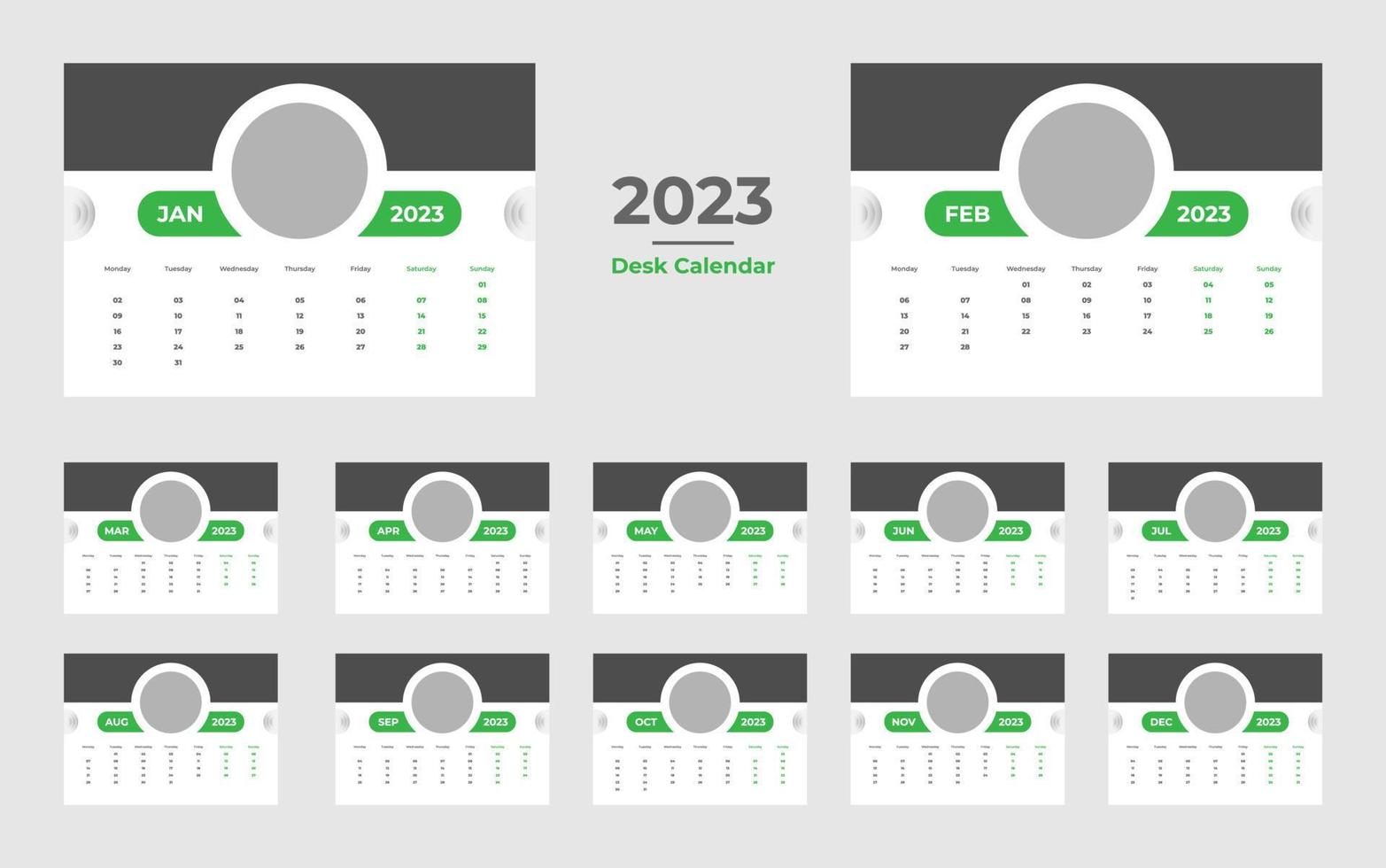 Desk Calendar 2023 Template vector