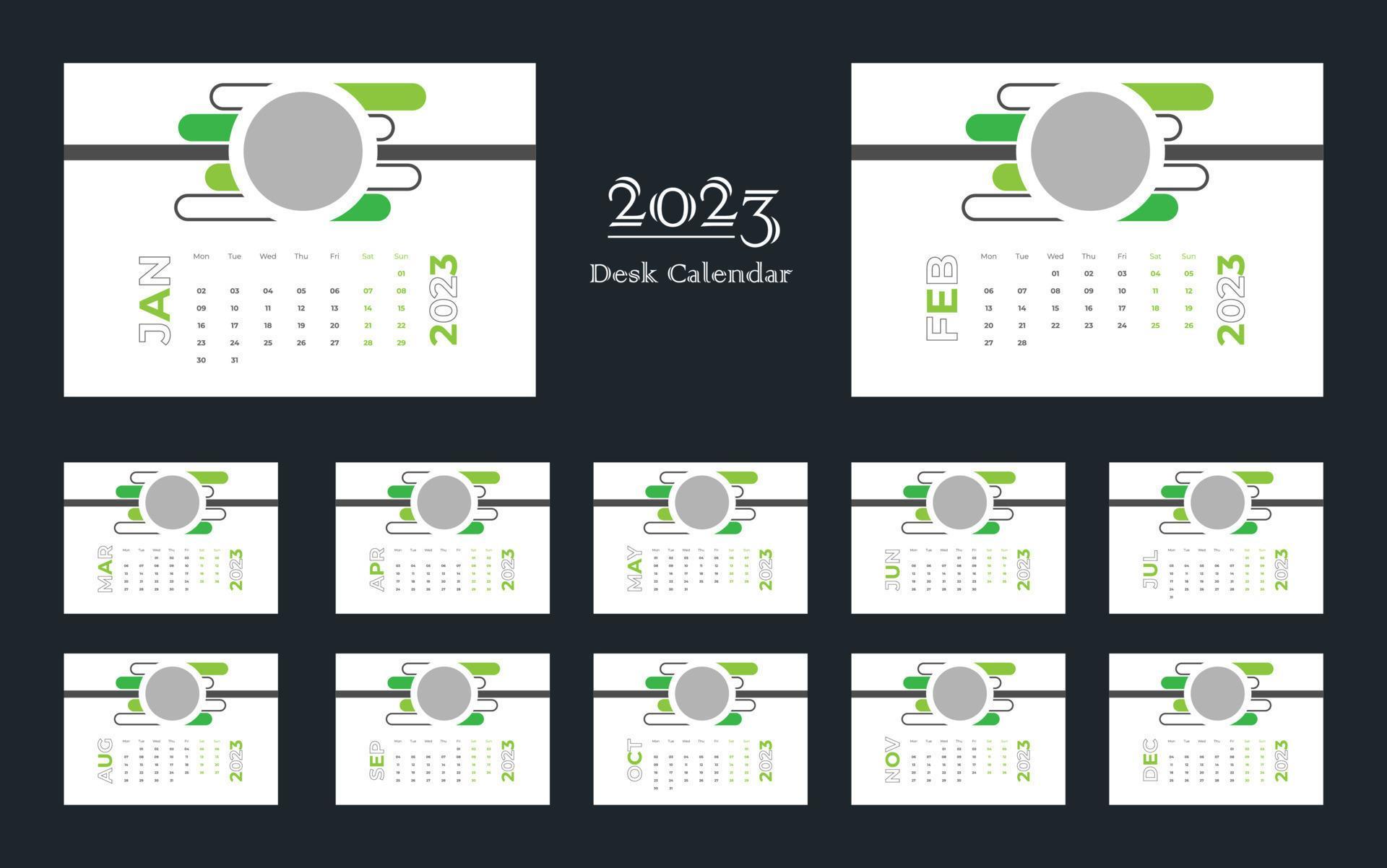 Desk Calendar 2023 Template 13440789 Vector Art at Vecteezy