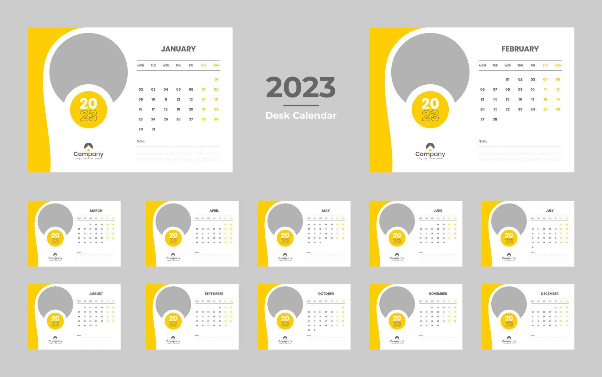 Desk Calendar 2023 Template 13440793 Vector Art at Vecteezy