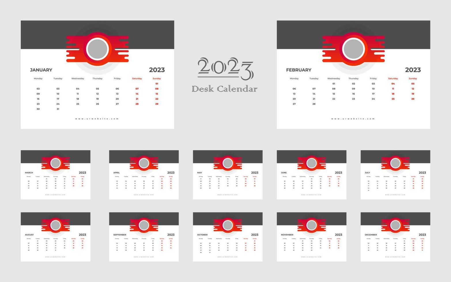 Desk Calendar 2023 Template vector