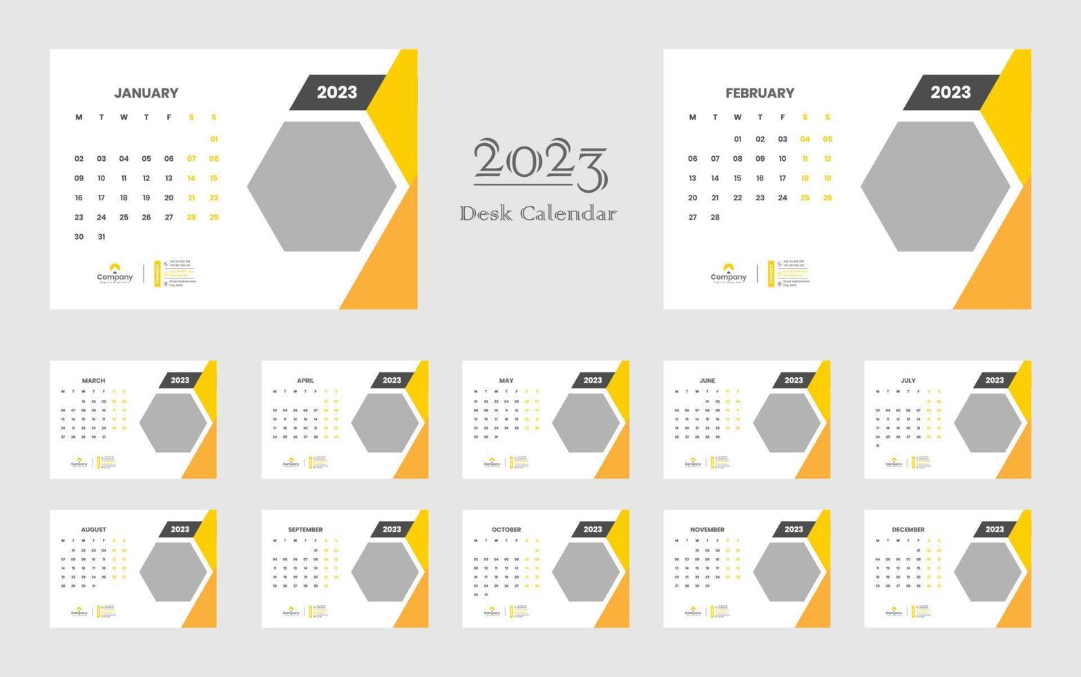 Desk Calendar 2023 Template vector