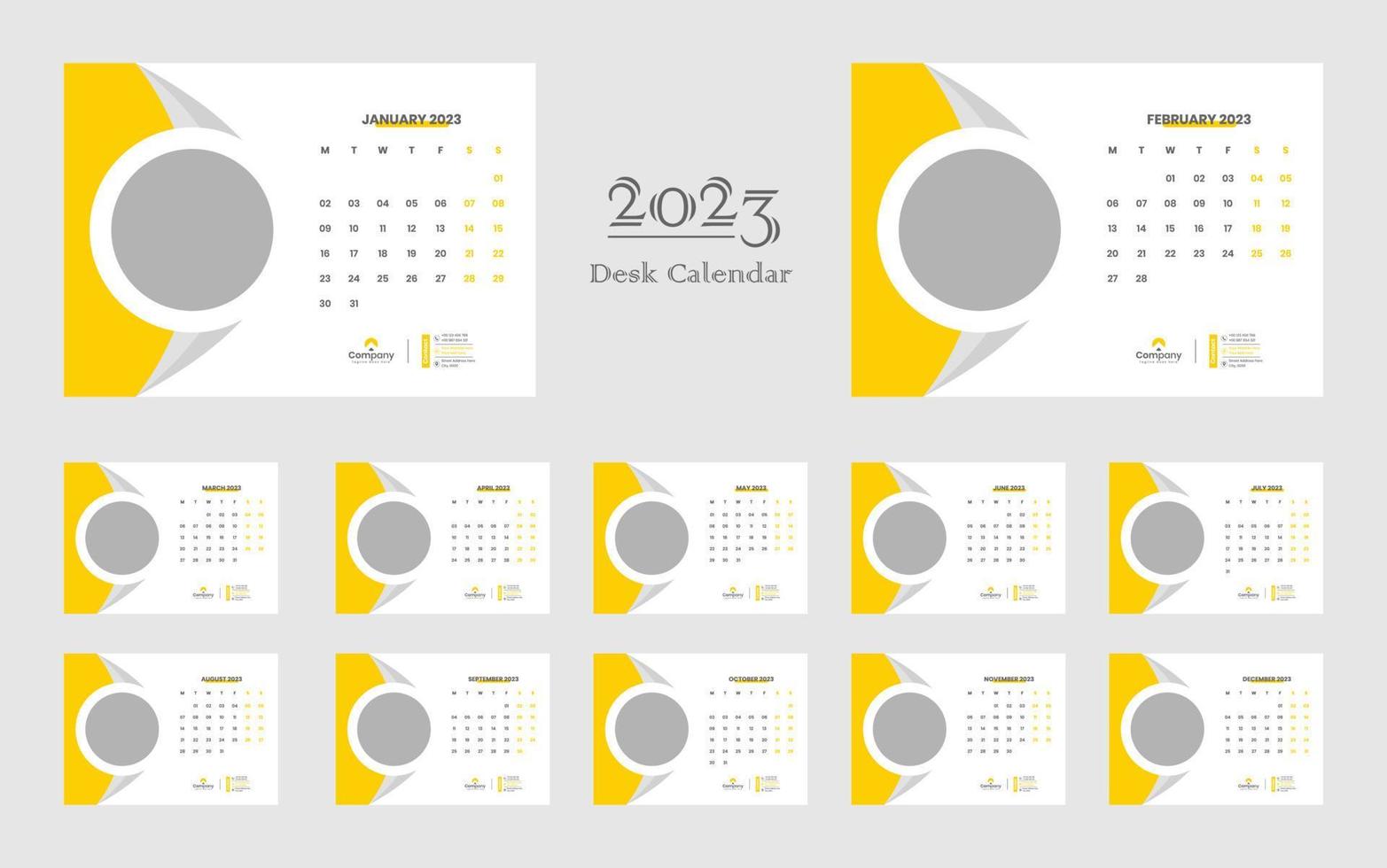 Desk Calendar 2023 Template vector