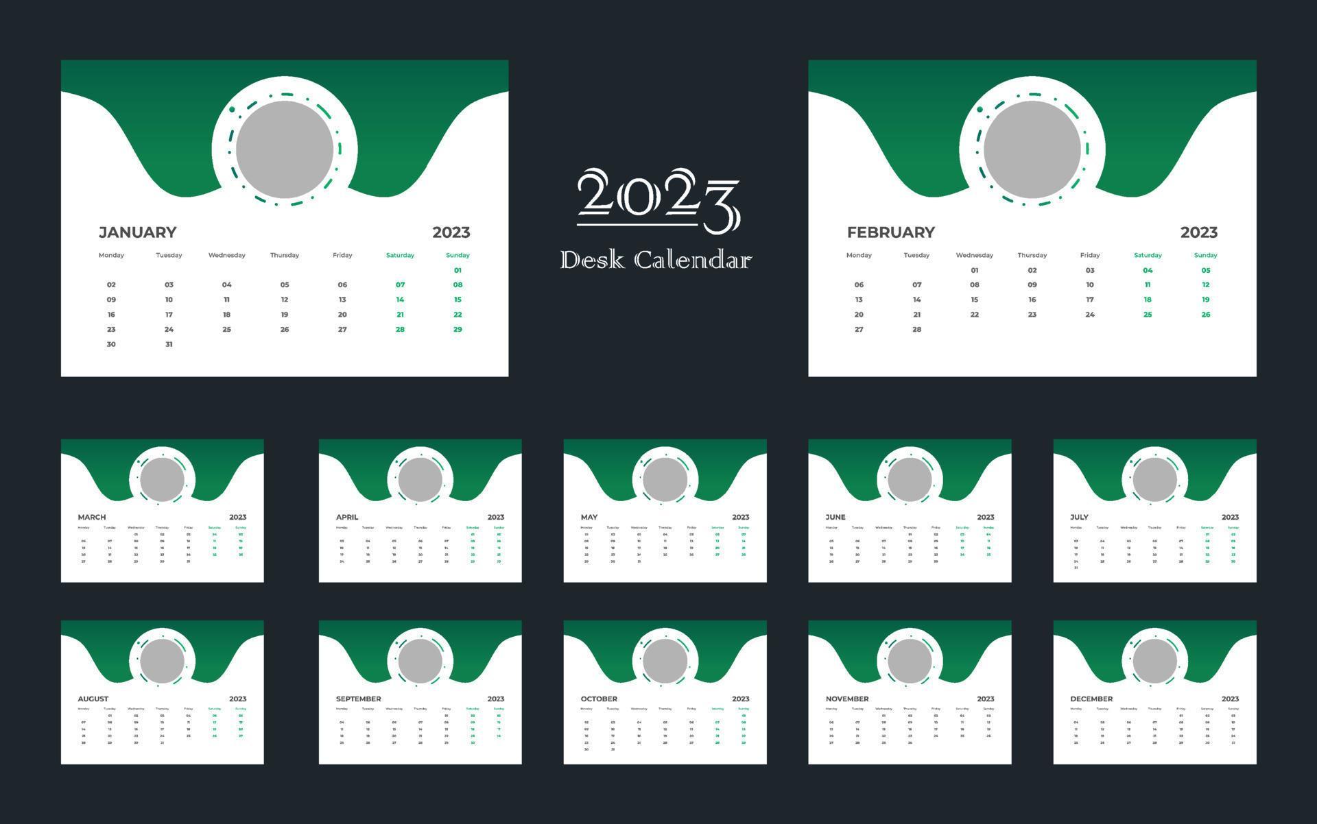 Desk Calendar 2023 Template 13440836 Vector Art at Vecteezy