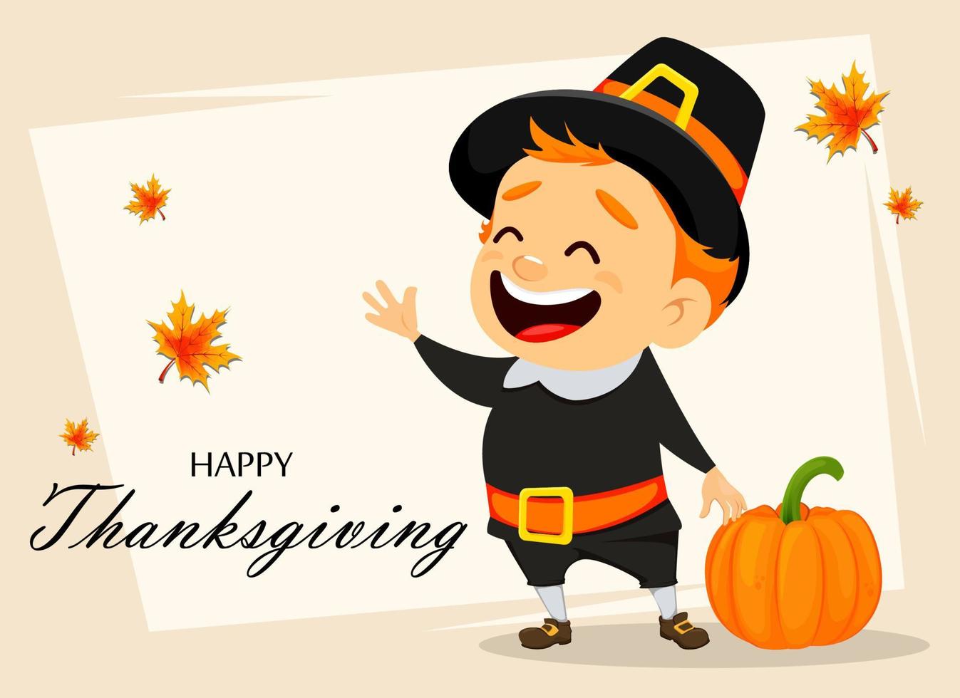 Thanksgiving greeting card with Canadian man vector