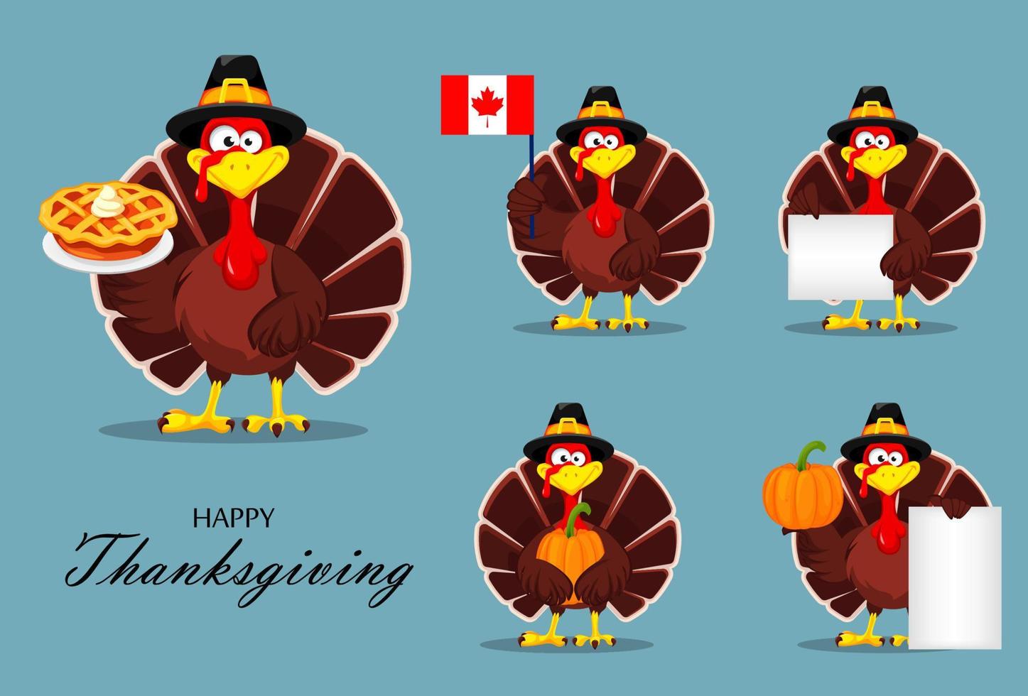 Thanksgiving turkey. Happy Thanksgiving day vector