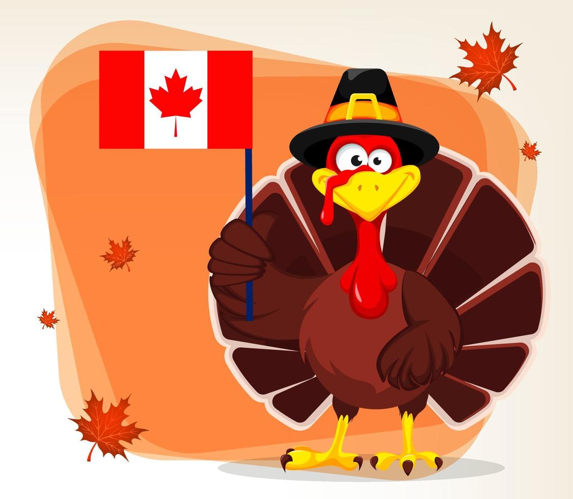 Thanksgiving greeting card with a turkey bird vector