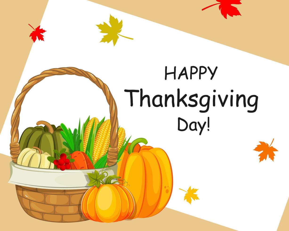 Happy Thanksgiving Day greeting card vector