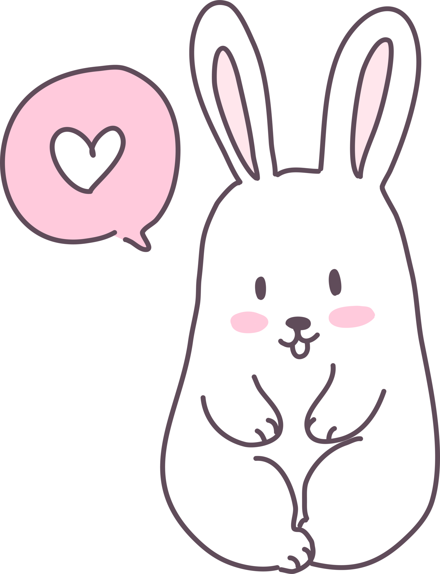 Rabbit with a heart thinks about love. 13440891 PNG