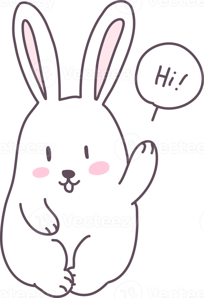 Rabbit hello inscription hello. png