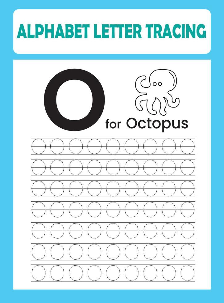 Alphabet Letter Tracing Worksheet vector