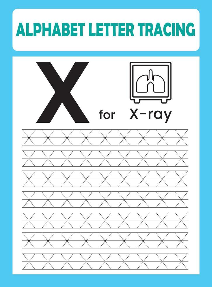 Alphabet Letter Tracing Worksheet vector