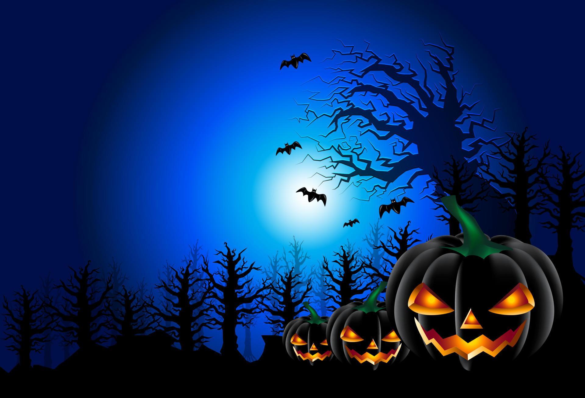 Halloween vector background design. with pumpkins element for spooky