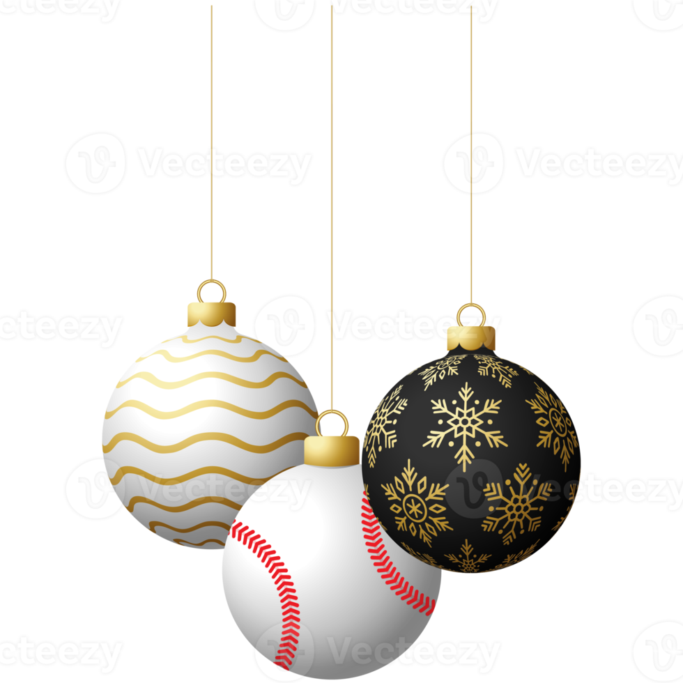 baseball sport christmas ball bauble isolated png