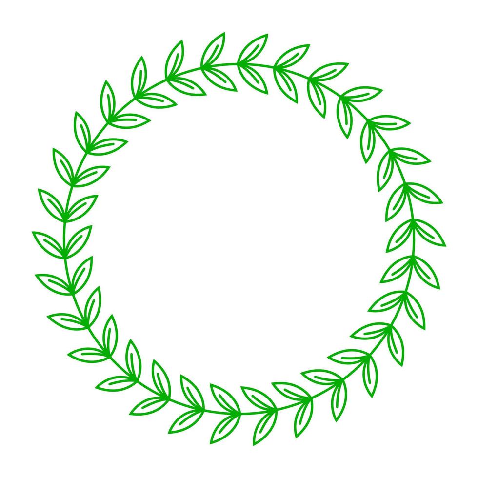 green round leaves frame vector illustration