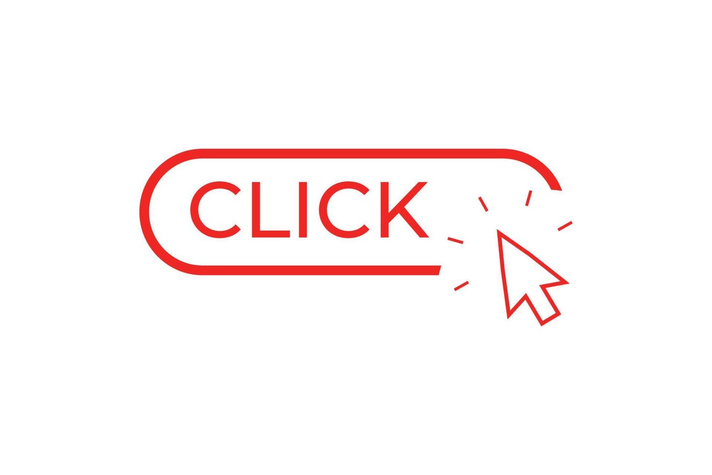 Click here button with pointer. vector