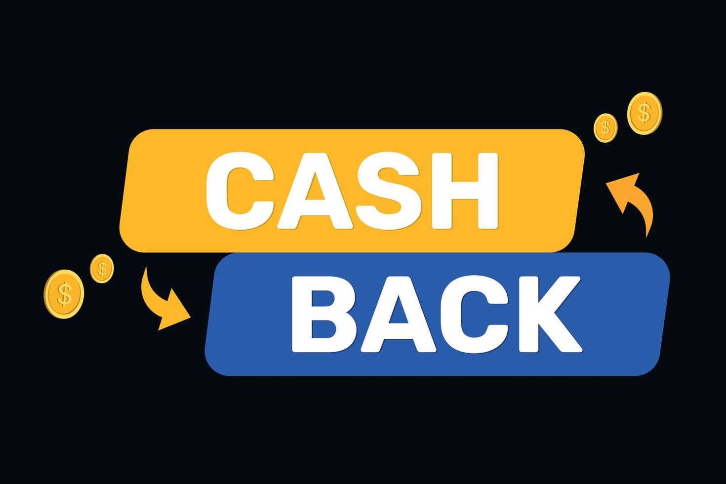 Cashback label premium vector on black background.