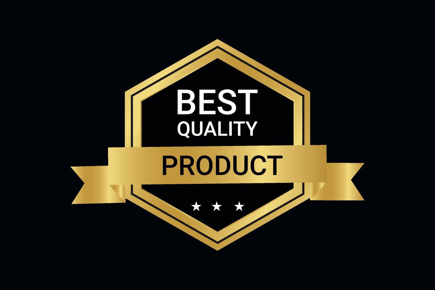 Best quality product golden badge. vector