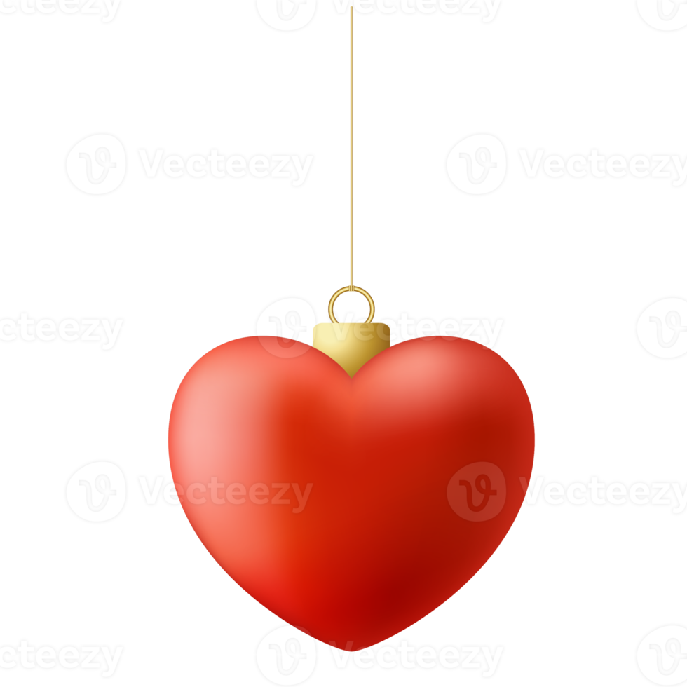 love heart christmas bauble ball png