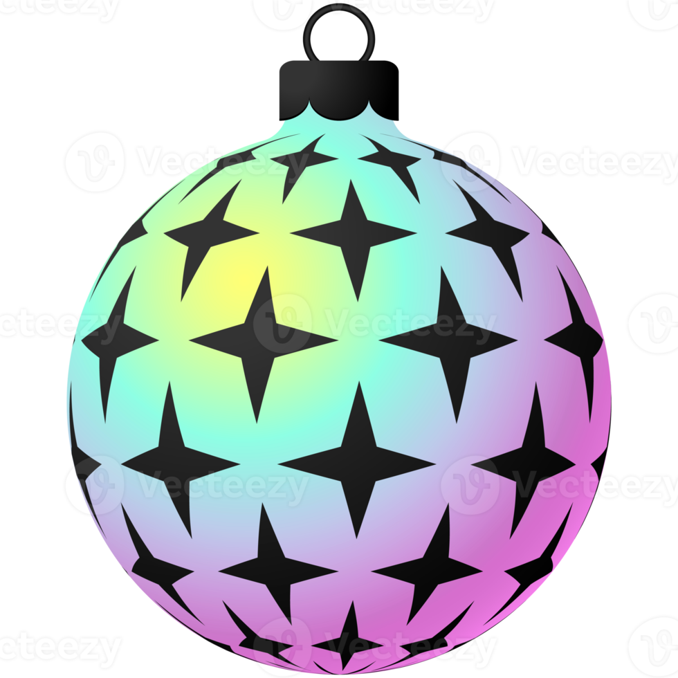 holographic christmas ball isolated graphic png