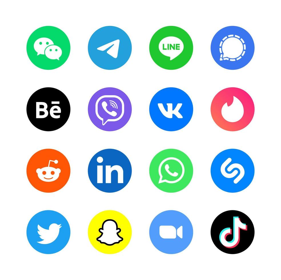 conjunto de iconos de redes sociales modernas vector