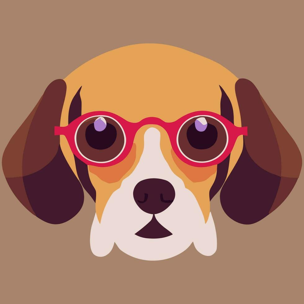 illustration Vector graphic of beagle wearing sunglasses isolated good for logo, icon, mascot, print or customize your design