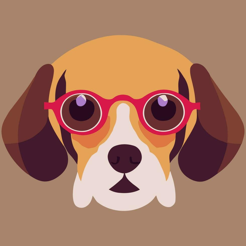 gráfico vectorial de ilustración de beagle con gafas de sol aislado bueno para logotipo, icono, mascota, imprimir o personalizar su diseño vector