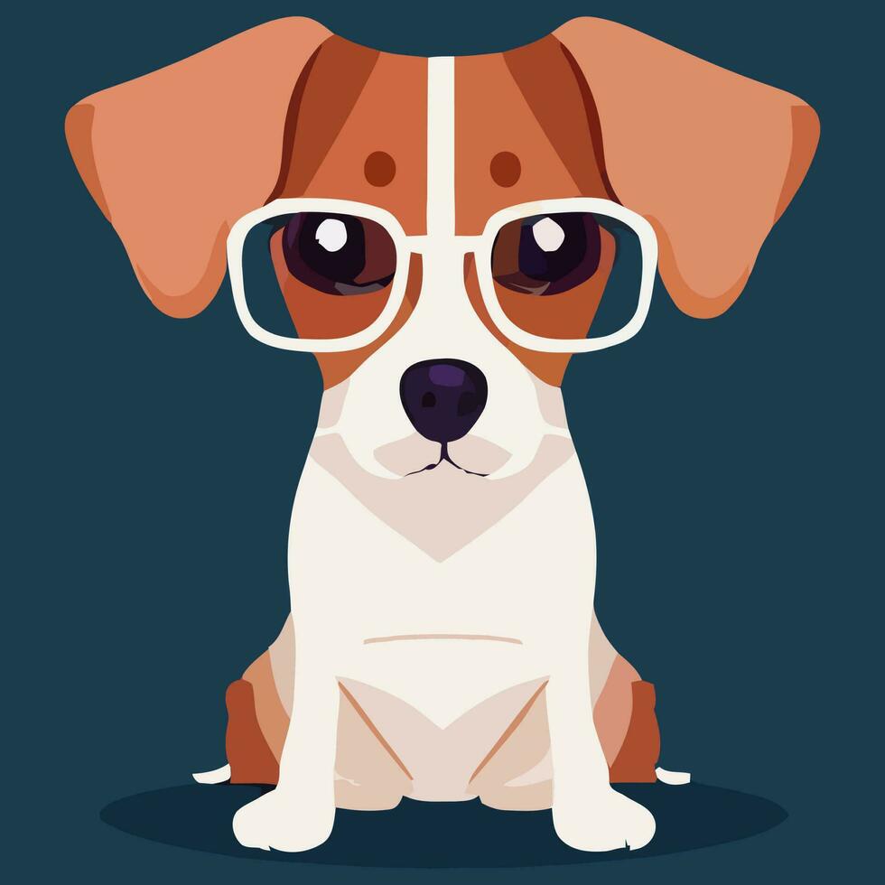 gráfico vectorial de ilustración de beagle con gafas de sol aislado bueno para logotipo, icono, mascota, imprimir o personalizar su diseño vector