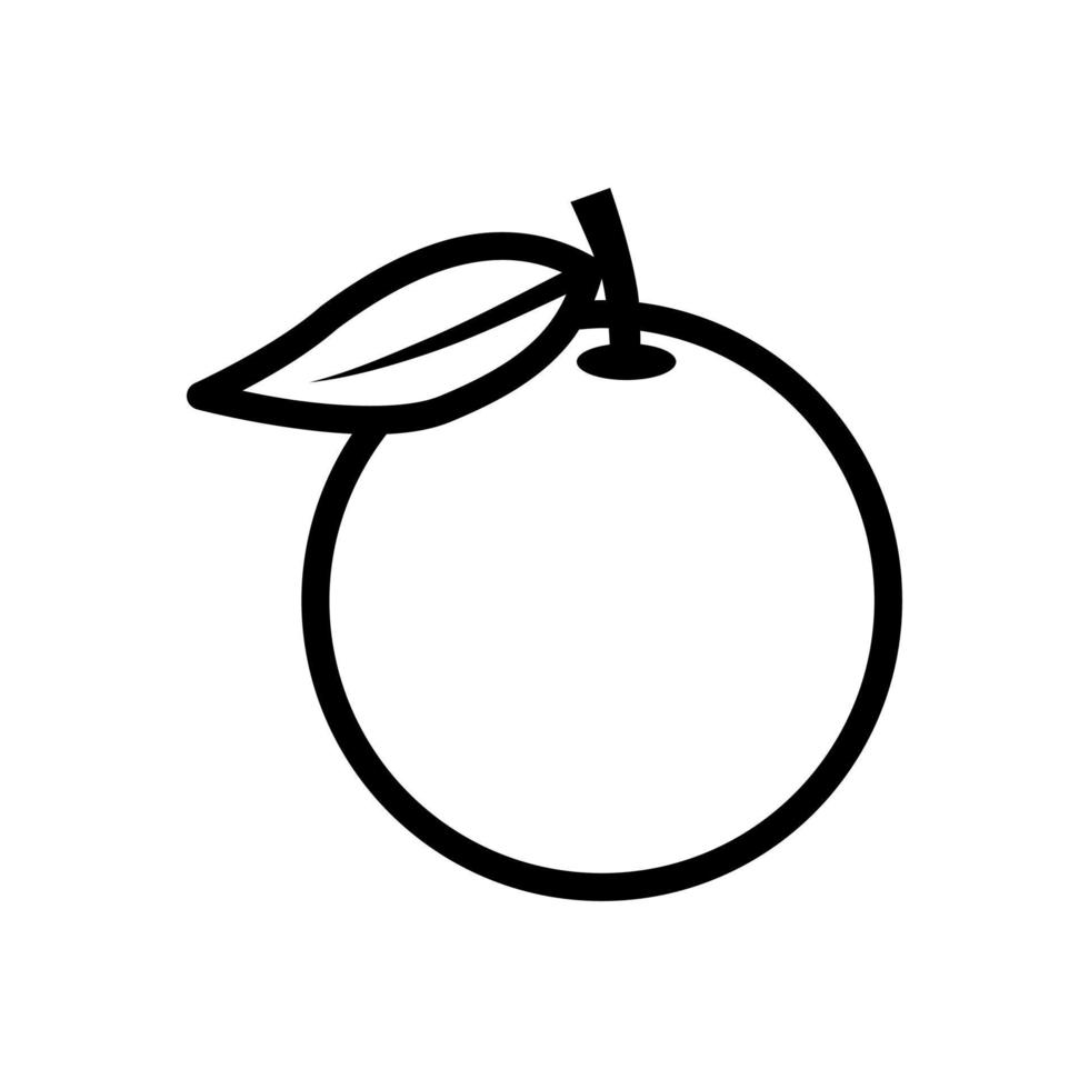 icono de línea de fruta naranja. icono de contorno único de fruta naranja sobre fondo blanco aislado. vector