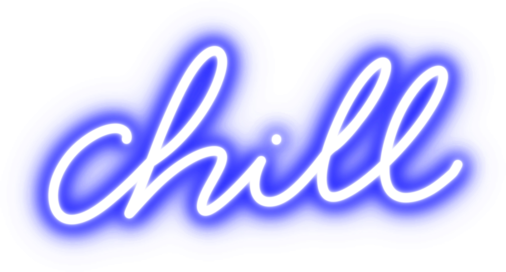 Tempel Jeg bærer tøj Andre steder chill text in neon light for design element. blue bulb neon light isolated  background 13441445 PNG