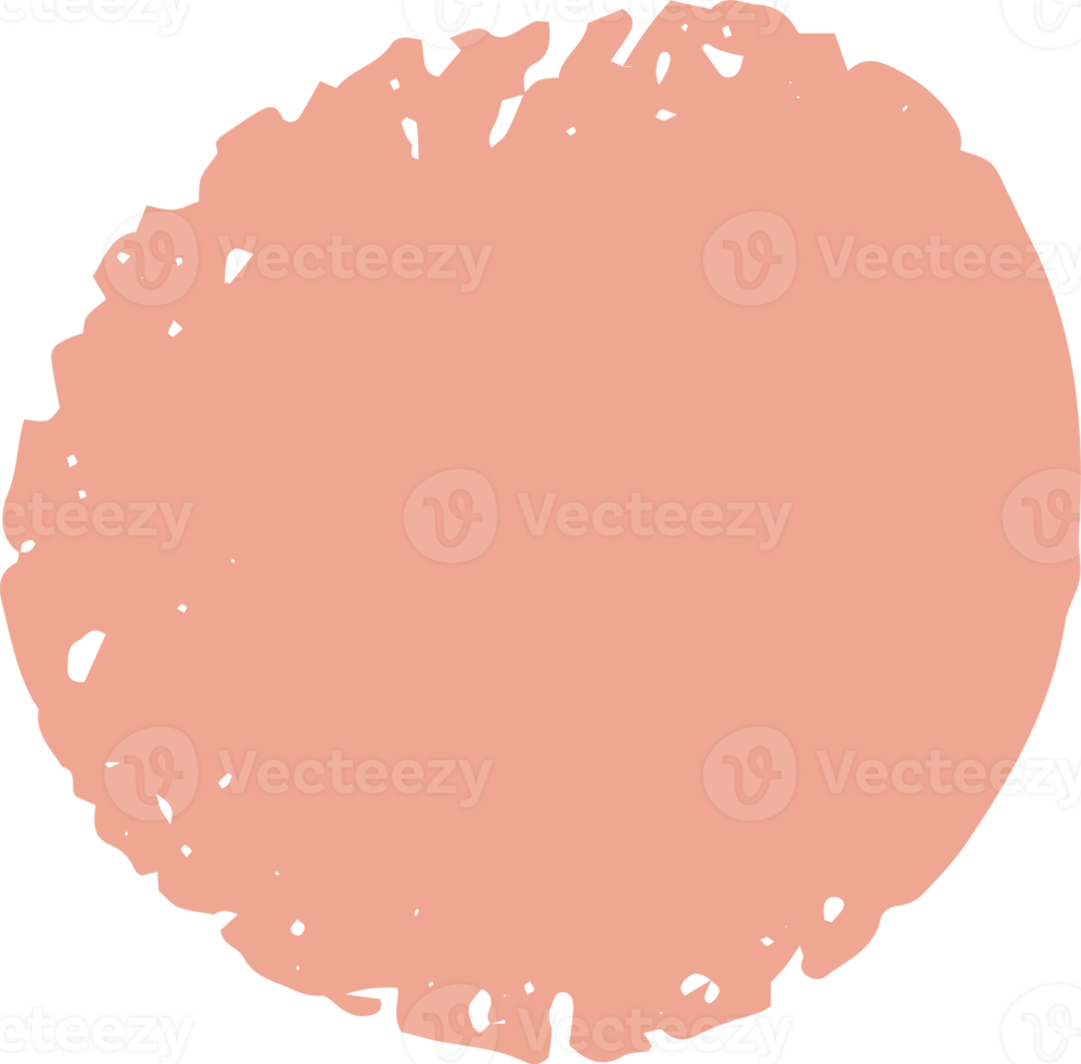 orangefarbene grobe Farbstriche für Designelemente. künstlerische kreisförmige pinselstriche für ornament und untere drittel isolierter hintergrund png